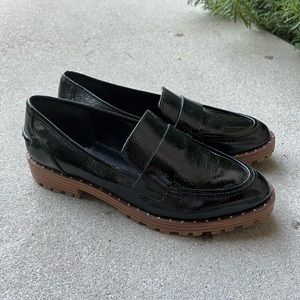 Vince Camuto Black Patent Leather Loafers